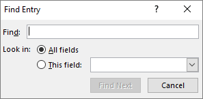 Type a name in the Find Entry dialog box to find a recipient.