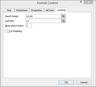 Format control dialog box