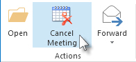 Cancel Meeting command on the ribbon