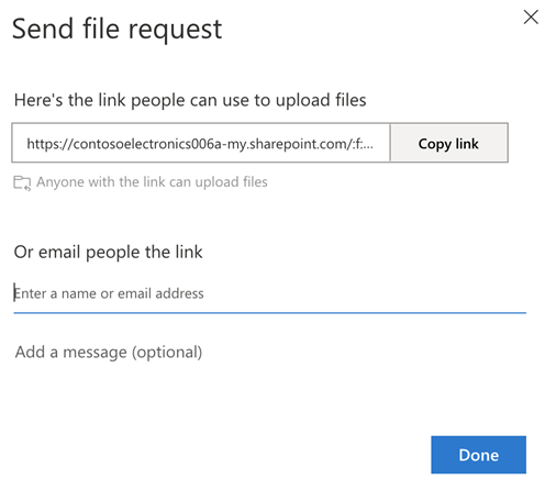 Send file request UI