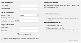 Enter your IMAP account settings