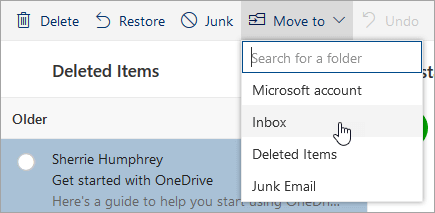 Restore deleted email messages in Outlook.com - Outlook