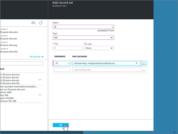 Create DNS Records For Azure DNS Zones - Office 365