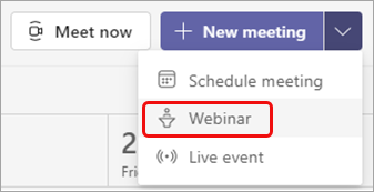 Select Webinar, the second option