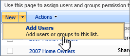 Add user button on dropdown