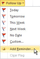 Add a reminder command on the ribbon