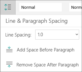 Paragraph spacing options
