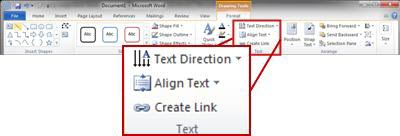 The Format tab under Drawing Tools in the Word 2010 ribbon.