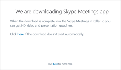 Skype Meetings - download the app
