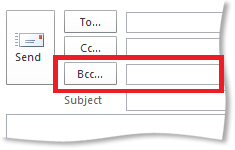 Bcc box in a new message window