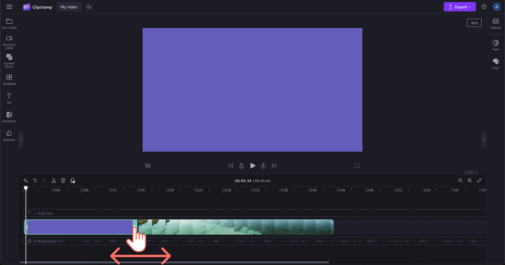 Image of a user adjusting the duration of a background