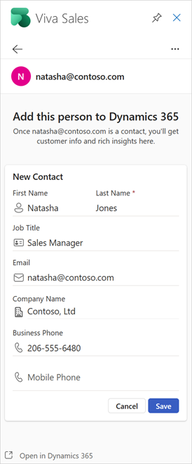 Create contact inline