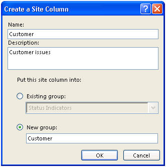 Create a Site Column dialog box