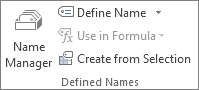 Defined Names group on the Formulas tab