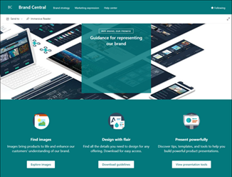 Preview of the Brand Central site template.