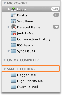 organize smart folders for outlook for mac