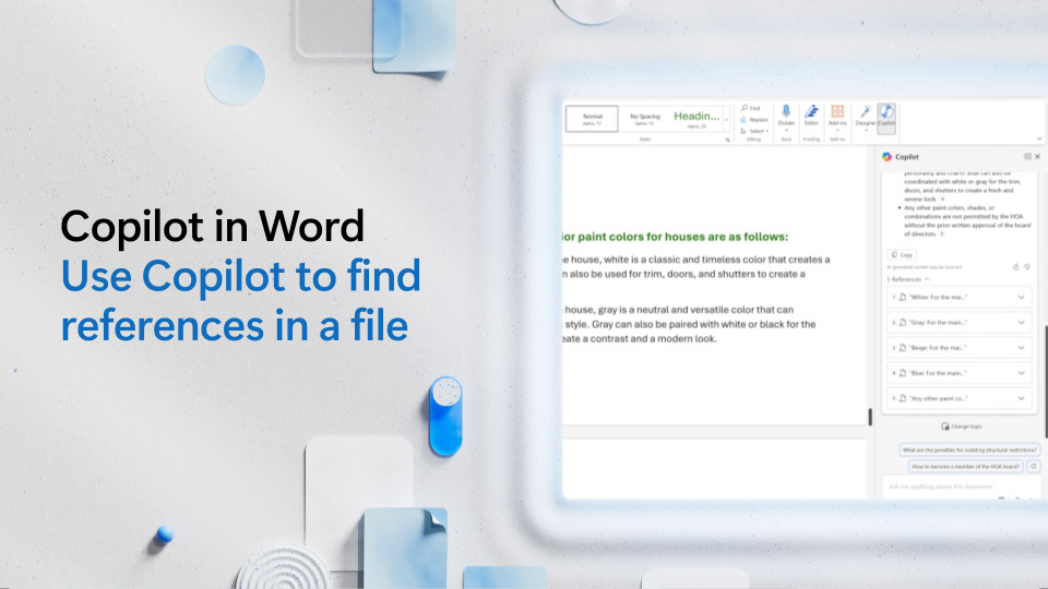 Video: Use Copilot to find references in a Word file