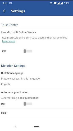 how to enable dictation in word 2019