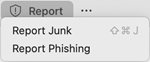 Mac Outlook junk report dropdown