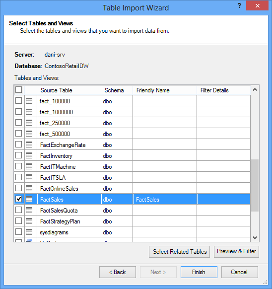 Table Import wizard in Power Pivot add-in