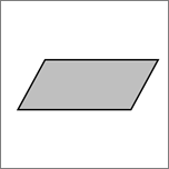 Shows a parallelogram shape.