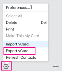 Choose the Actions menu, then choose Export.