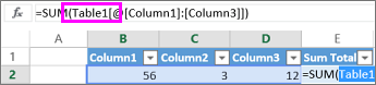 Table name appears in formulas