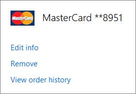 Remove credit card from Microsoft account