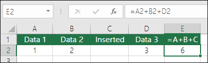 =A+B+C formulas won't update if you add rows