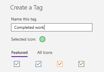 Custom tag creation in OneNote for Windows 10