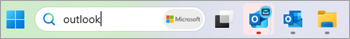 Screenshot of Outlook (new) and Outlook (classic) in the taskbar