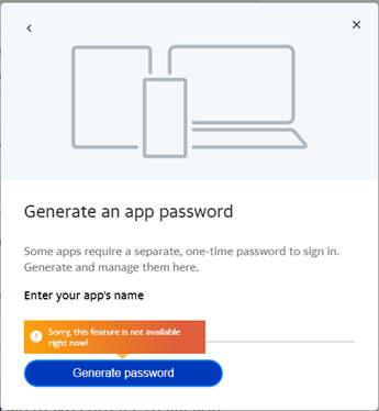 Yahoo IMAP app password error in Outlook