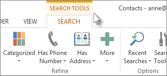 Search tools tab