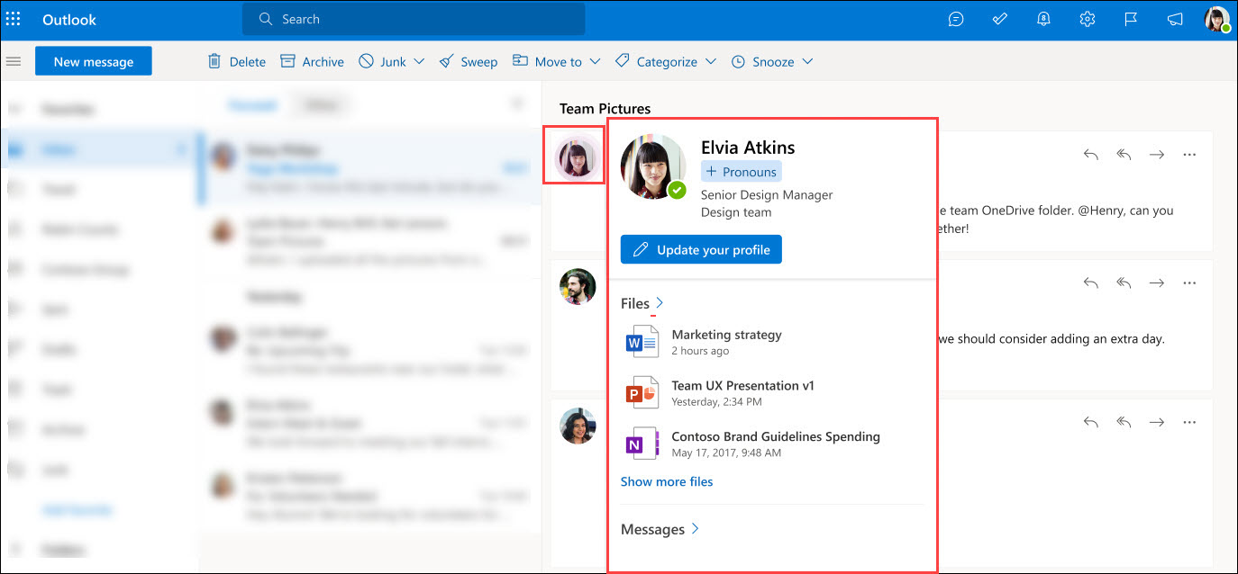 Outlook hover medium card