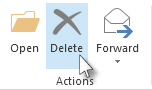 Delete command on the ribbon