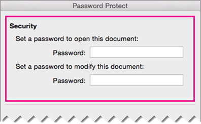Password reset panel