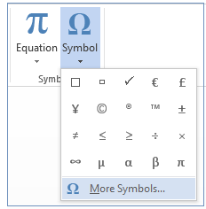 On the Symbol menu, click More Symbols.