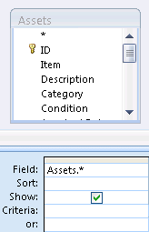 A query with all table fields.