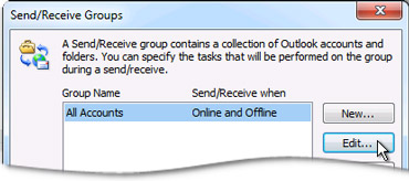 Send/Receive Groups Dialog Box