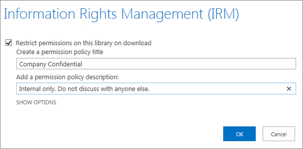 IRM settings