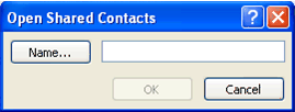 Open Shared Contacts dialog box