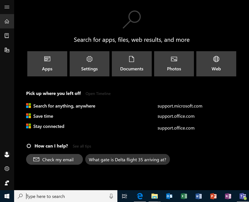 Search in Windows 10