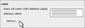 Label options button