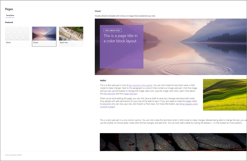 Page Templates In Sharepoint
