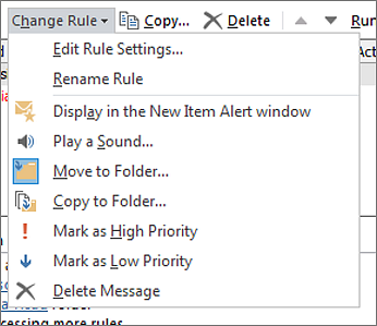 office 365 outlook rules