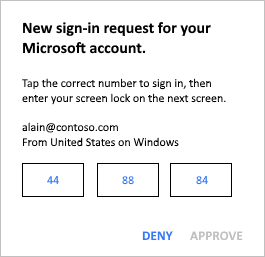 Approve sign-in box on device