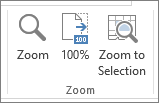 Zoom group on View tab