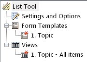 List of form templates and views