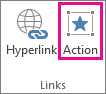 Action button in the Links group