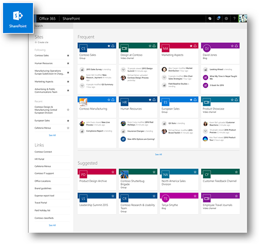 Modern SharePoint Online home page